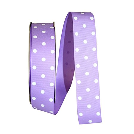 RELIANT RIBBON 0.5 in. 50 Yards Grosgrain Aspirin Dots Ribbon, Light Orchid 5202-430-09K